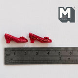 Dollhouse Miniature Posh Red Shoes with Bow 1:12 Scale Red Shoes - G075