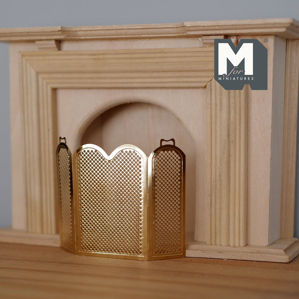 1:12 Dollhouse Supplies Miniature Brass Fireplace Screen - F017