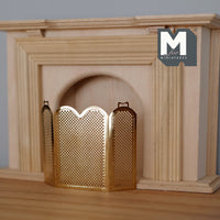 1:12 Dollhouse Miniature Brass Fireplace Screen - F017