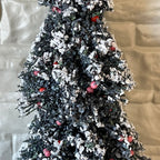 Miniature Snowy Pine Tree with Base Dollhouse Garden Tree , Fairy Garden Tree (medium size) - K049
