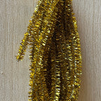 Two 19-1/8 inch long silver Christmas tinsels , 1:12 Scale Dollhouse Supplies Miniature Tinsel Garlands (gold) - E088