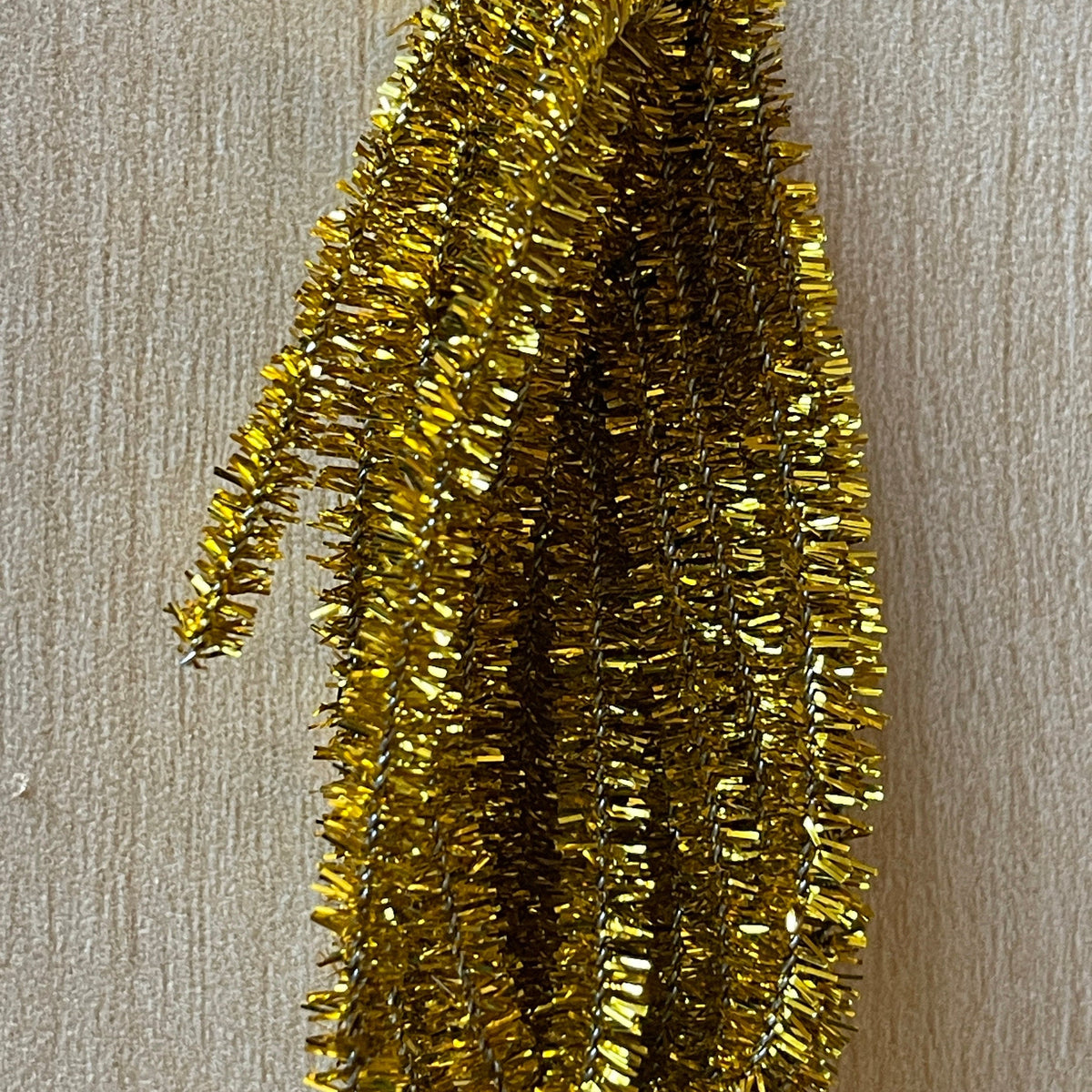 Two 19-1/8 inch long silver Christmas tinsels , 1:12 Scale Dollhouse Supplies Miniature Tinsel Garlands (gold) - E088