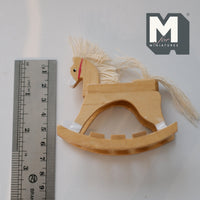 Dollhouse miniature rocking horse 1:12 scale large size trojan horse with back hair - G064