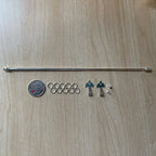1:12 Scale Miniature Expanding Curtain Rod with Rings, Metal Curtain Pole, Requires Mounting, 8-1/4 inch long (silver)