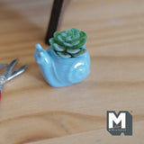 1:12 Miniature Ceramic Snail Planter Flower Pot 1 Inch Scale Dollhouse Supplies Snail Pot - B072