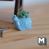 1:12 Miniature Ceramic Snail Planter Flower Pot 1 Inch Scale Dollhouse Supplies Snail Pot - B072