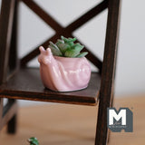 1:12 Miniature Ceramic Turtle Planter Flower Pot 1 Inch Scale Dollhouse Turtle Pot - B088