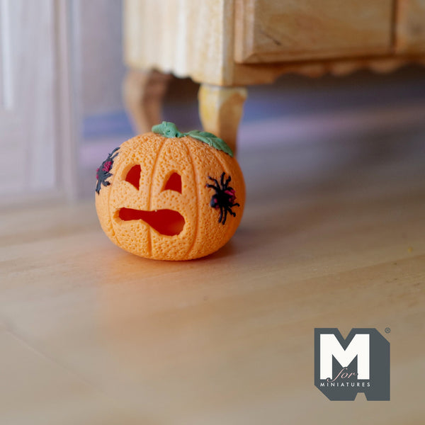 1:12 Dollhouse Supplies Miniature Halloween Clay Pumpkin Face - J028