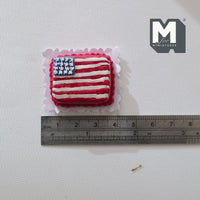 Dollhouse Miniature American Flag Cake 1:12 Scale USA Flag Cake (clay) E012