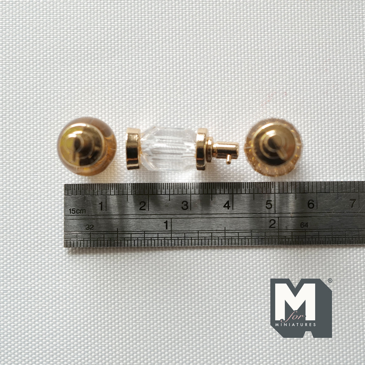 1:6 Scale Miniature Pump Dispenser Bottles, Set of 3, 1 inch tall, DIY Dollhouse Supply (clear and gold)