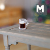 Miniature Black Lager and Beer Mug 1:12 Scale Dollhouse Supplies Dark Lager Beer - H009