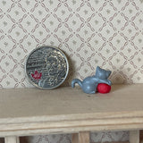 Miniature Gray Kitten Playing Cotton Ball 1:12 Scale Dollhouse Supplies Cat Cotton Ball  - C064