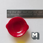 1:12 Scale Miniature Salad Bowl with Handles, 1-5/8 inch wide, DIY Dollhouse Supply (red)