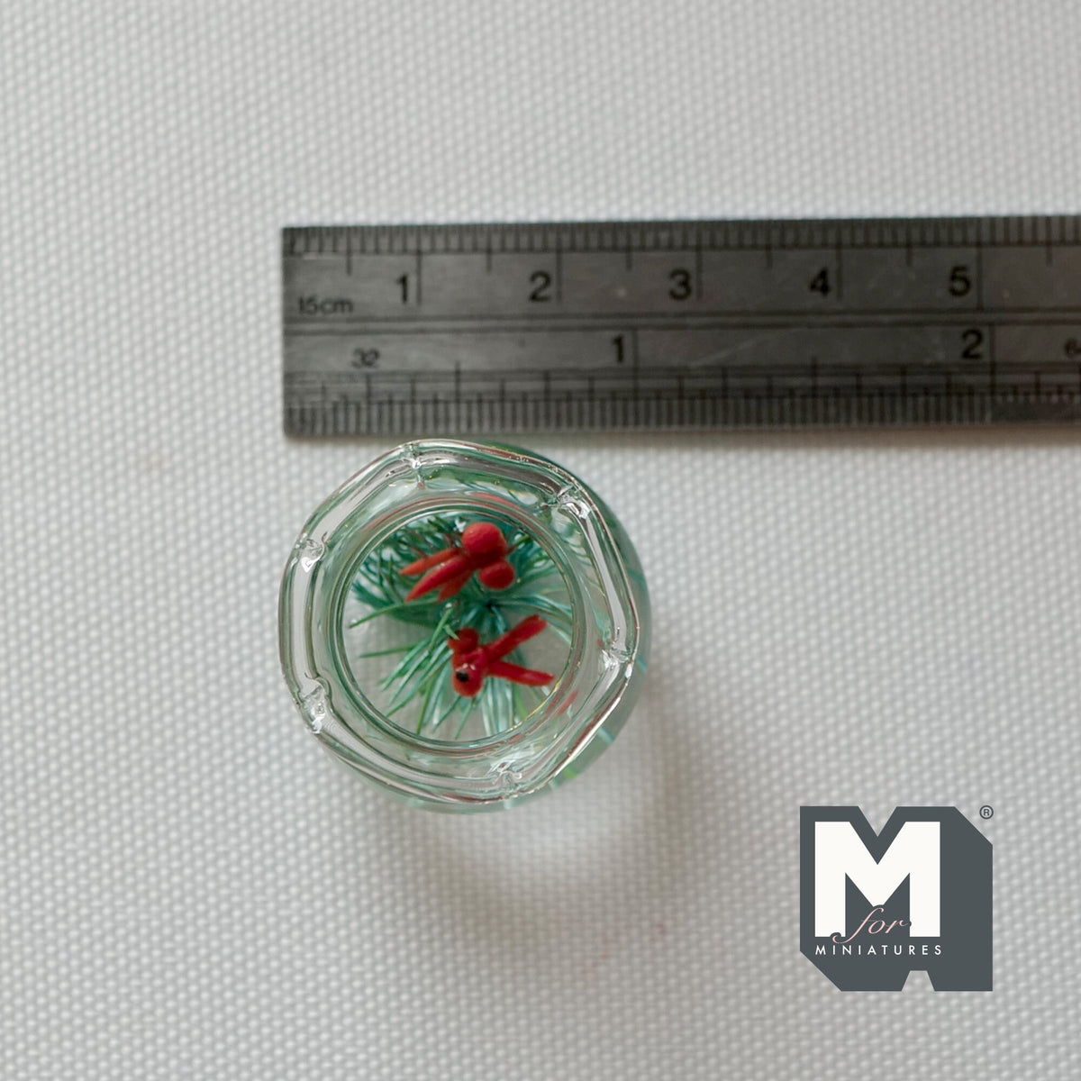 1:12 scale Miniature Dollhouse Supplies Fish Bowl with 2 Gold Fish - D078