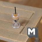 1:12 Scale Miniature Bubble Tea in Footed Cup with Straw, 11/16 inch tall, DIY Dollhouse Supply