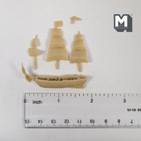 Dollhouse Miniature Sailing Ship Model 1:12 Scale Dollhouse Decoration Boat (self assemble) (cast resin) - G070