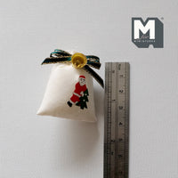 Miniature Christmas Santa's Sack with Bell , Dollhouse Christmas , Miniature Christmas Gift Bag - G060