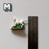 Miniature Metal Painted Unicorn , 1:12 Dollhouse Supplies Decoration Unicorn - C025