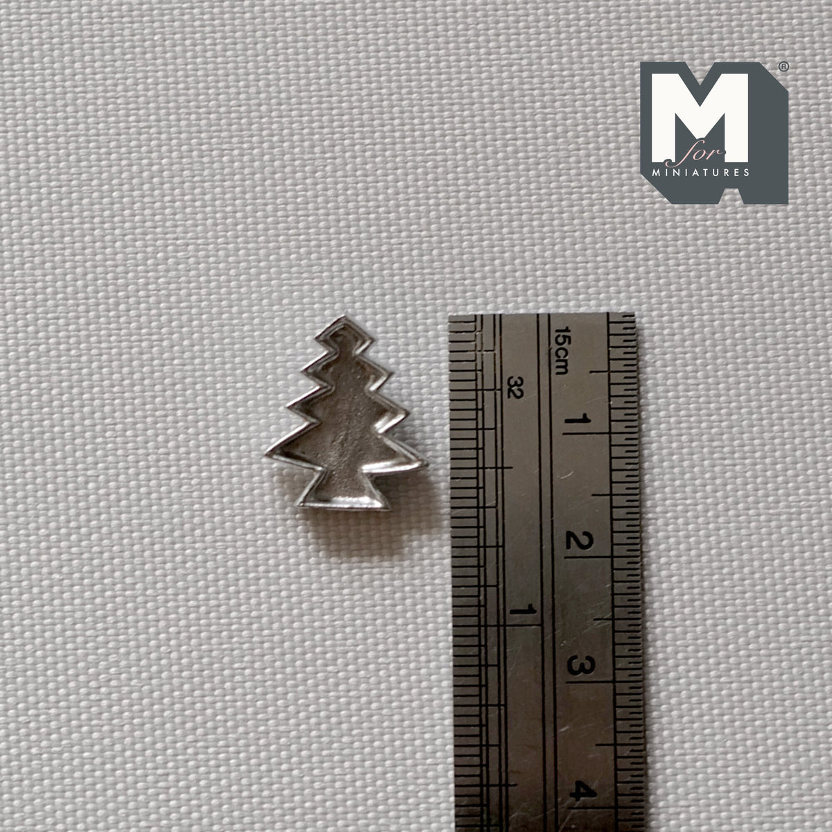 1:12 Scale Miniature Metal Christmas Tree Cookie Cutter, 9/16 inch tall, DIY Dollhouse Supply