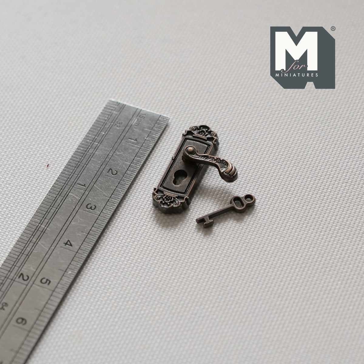 1:12 Dollhouse Supplies Miniature Door Lock Lever with Keys set of 2 (right) - C066