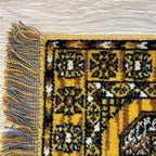1:12 Scale Miniature Wool Medallion Area Rug with Fringe, 15 x 8-1/2 inch, DIY Dollhouse Supply (golden yellow)