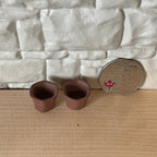 Dollhouse Supplies Miniature Hexagon Clay Planter, 1:12 Scale Clay Flower Pots Set of 2 - B088
