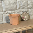 1:12 Scale Miniature Clay Hexagon Flower Pot, 7/8 inch tall, DIY Dollhouse Supply