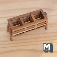 Dollhouse Garden Planter Box 1:12 Scale Miniature Rectangular Planter Box Wooden Plant Shelf (Brown) - B047 H027