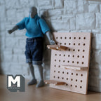 1:12 Scale Miniature Pegboard with Shelves and S Hook Hangers, Unpainted Requires Assembly, 3-15/16 inch wide, DIY Dollhouse Supply