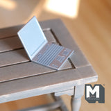 1:12 Miniature Dollhouse Supplies Laptop computer laptop (silver) - C099