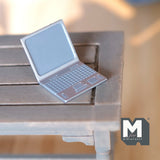 1:12 Miniature Dollhouse Supplies Laptop computer laptop (silver) - C099