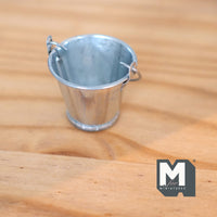 Miniature Metal Bucket 1:12 Scale Dollhouse Tin Bucket with Handle - E031