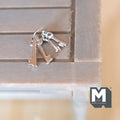 1:12 Scale Miniature Key Ring and 3 Keys, 4 Pieces, 5/8 inch long, DIY Dollhouse Supply (silver)