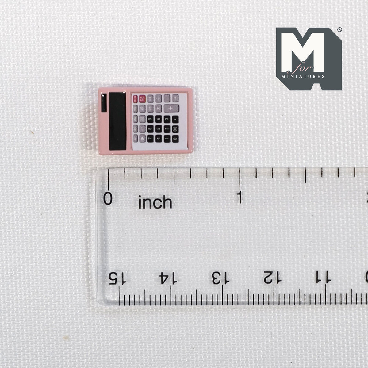 1:12 Scale Miniature Desk Calculator, 11/16 inch long, DIY Dollhouse Supply (pink)