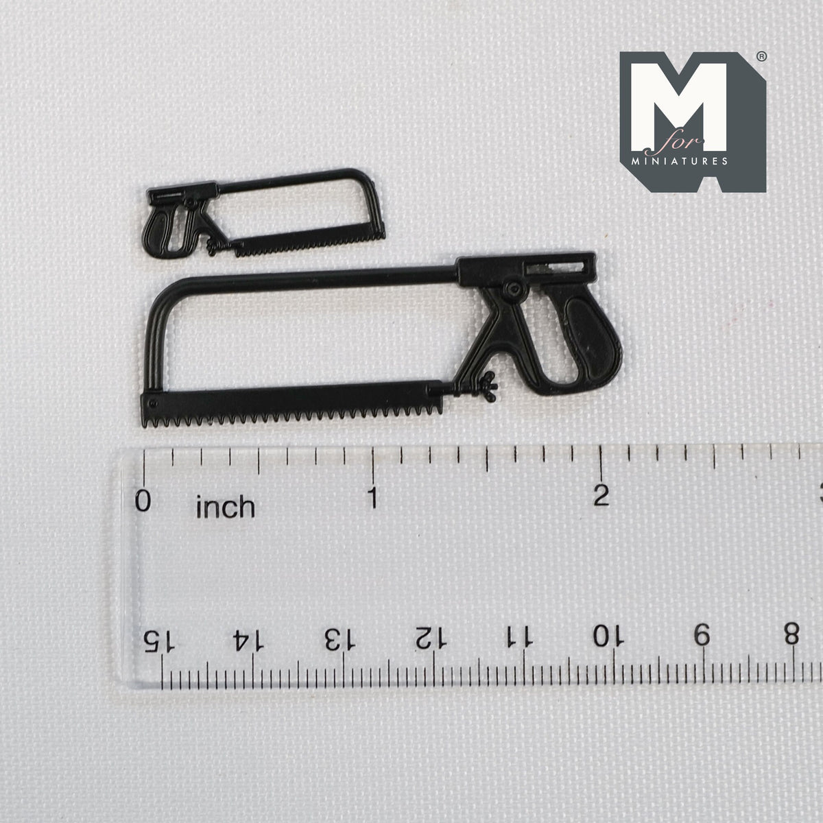 1:12 Scale Miniature Metal Hacksaws, Set of 2, 2-1/8 inch long, DIY Dollhouse Supply (black)