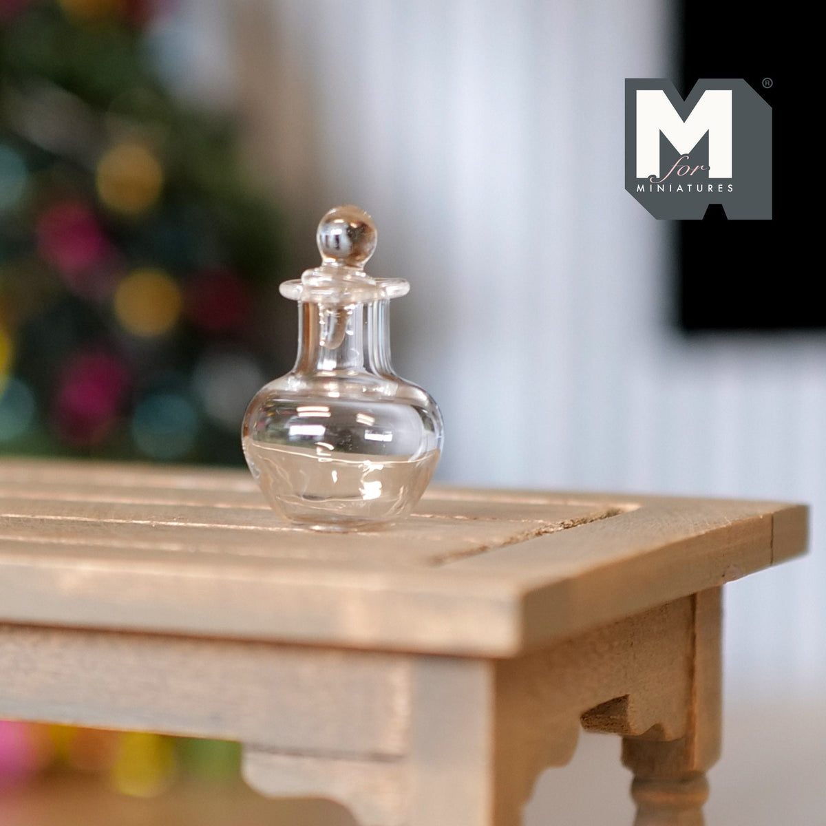 1:12 Scale Miniature Glass Wine Decanter with Stopper, 1-3/16 inch tall, DIY Dollhouse Supply (clear)