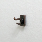 Dollhouse miniature 1:12 scale metal door hook, wall hook metal bracket, metal coat hook hanger set of 4 - E065