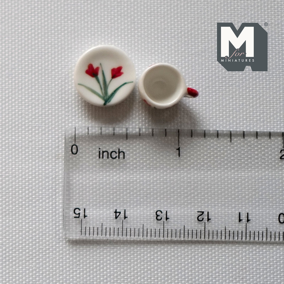 1:12 miniature ceramic coffee mug with handle tea cup 2 sets 4 pcs total - A076