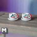 1:12 miniature ceramic coffee mug with handle tea cup 2 sets 4 pcs total - A076