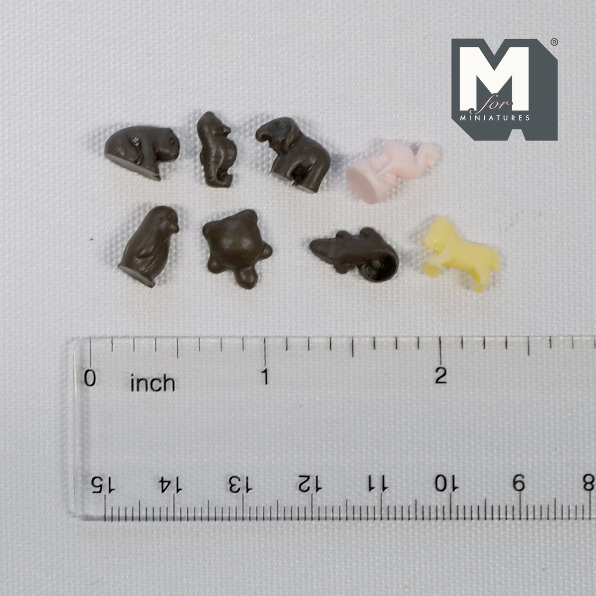 1:12 Scale Miniature Animal Shaped Chocolates, Set of 8, 1/2 inch tall, DIY Dollhouse Supply