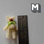 1:12 Scale Miniature Standing Plush Bear with Ribbon Bow, 1-1/4 inch tall, DIY Dollhouse Supply (green)
