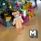 Miniature Plush Bear 1:12 Scale Dollhouse Mini Standing Bear with Ribbon (orange) - F031