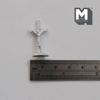 1:12 Scale Miniature Standing Crucifix, 1 inch tall, DIY Dollhouse Supply (silver)