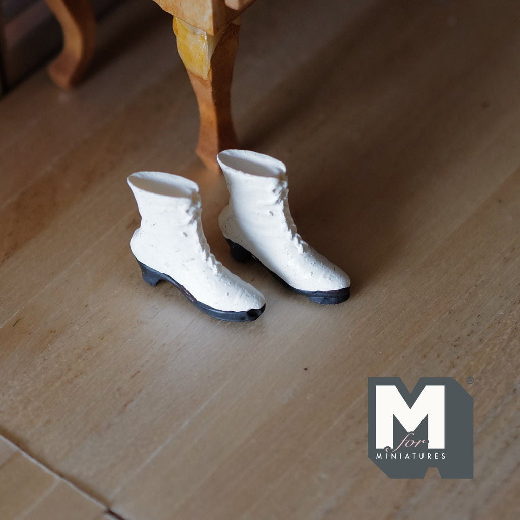 Miniature Mid Calf Lace Up Boots , Women's Boots , Miniature Booties (cast resin) - G075