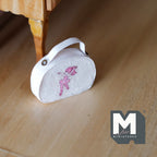 Sac à main miniature pour poupée échelle 1:12, motif ballerine rose, 3,2 cm de long, fourniture pour maison de poupée (blanc)