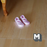 Miniature Pink Ballet Shoes 1:12 Scale Handmade Ballet Shoes - G075