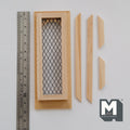 1:12 Scale Miniature Unpainted Dollhouse Narrow Diamond Lattice Window with Back Trim, 4-5/8 inch high Dollhouse Supply