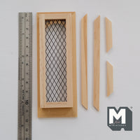 1:12 Dollhouse Springwood Window Panel with Acrylic Window DIY Miniature Unfinished Wooden Door Frame with Back Trim - I026