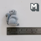 1:12 Scale Miniature Baby Squirrel Figurine, Sitting, 1-1/4 inch tall, DIY Dollhouse Supply (flocked skin) (gray)