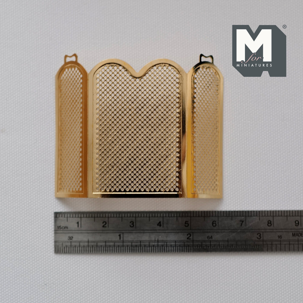 1:12 Dollhouse Supplies Miniature Brass Fireplace Screen - F017